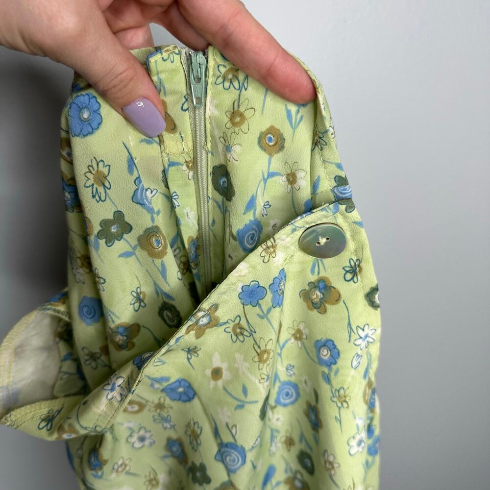 A. Byer Floral‎ Skort Women Size 7 Lime Green EUC Vintage 90s Style Mini Skirt - Picture 7 of 7